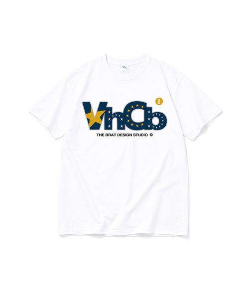 VENHIT(ベンヒット)の「vhcb スターパターンクールコットン半袖Tシャツ(Tシャツ/カットソー・レディース・ブラウン/ホワイト/ブラック/クリーム・SMALL/MEDIUM/LARGE/X-LARGE)」の1枚目の写真
