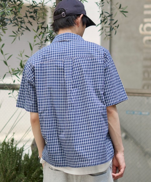 WEGO(ウィゴー)の「WEGO/クロップドSSマイクロチェックシャツ(シャツ/ブラウス・メンズ・ブラック系その他2/ブルー系その他2・LARGE/MEDIUM)」の21枚目の写真