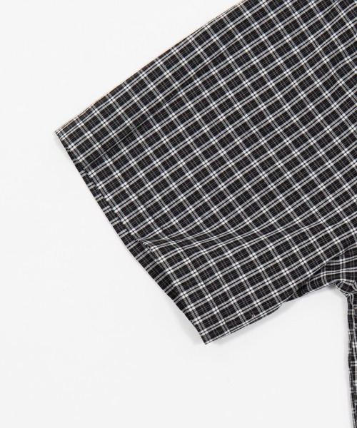 WEGO(ウィゴー)の「WEGO/クロップドSSマイクロチェックシャツ(シャツ/ブラウス・メンズ・ブラック系その他2/ブルー系その他2・LARGE/MEDIUM)」の10枚目の写真