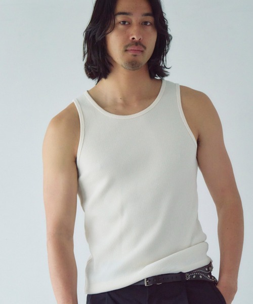 JACKROSE(ジャックローズ)の「JE-サーマル/ピグメント タンクトップ(タンクトップ・メンズ・ホワイト/ブラック・L/XL)」の1枚目の写真