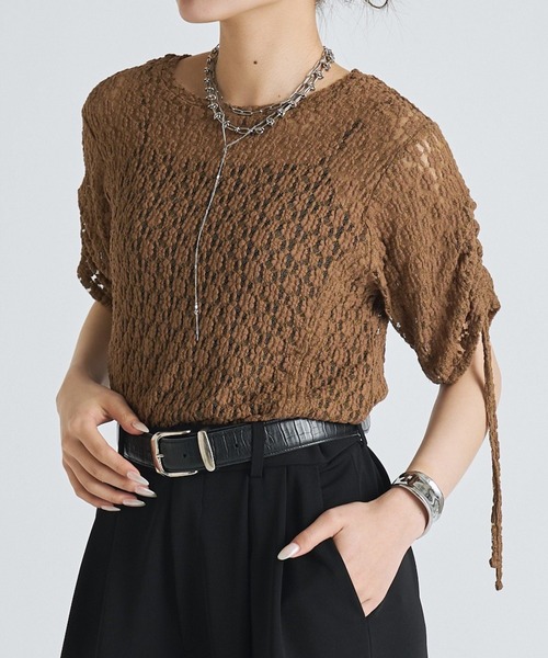 Lui's（ルイス）の「レースドロストデザインプルオーバー（Tシャツ/カットソー・レディース・ブラウン/ブラック/オフホワイト・FREE）」の16枚目の写真