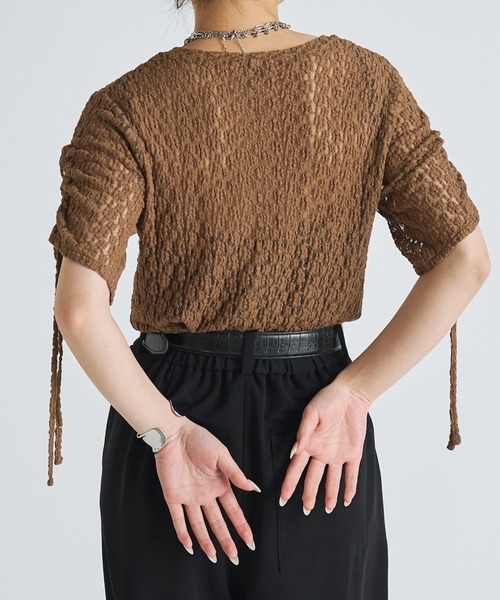 Lui's（ルイス）の「レースドロストデザインプルオーバー（Tシャツ/カットソー・レディース・ブラウン/ブラック/オフホワイト・FREE）」の14枚目の写真