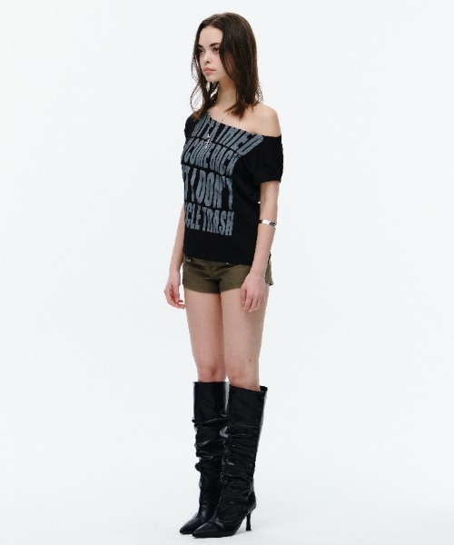 Midnight Move(ミッドナイトムーブ)の「A'GEM/9 × .kom 『MIDNIGHT MOVE/ミッドナイトムーブ』 ss ex tee/デザインテキスト Tシャツ(Tシャツ/カットソー・レディース・ブラック/ホワイト/ライトグリーン・FREE)」の13枚目の写真