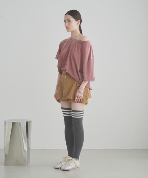 SOEMIN(ソミン)の「Sheer velour loose T-shirt/シアーベロアルーズ半袖Tシャツ(Tシャツ/カットソー・レディース・ホワイト/ブラック/ピンク・FREE)」の13枚目の写真