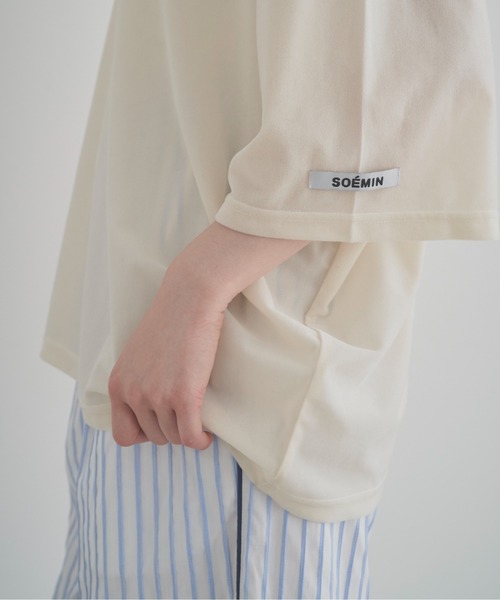 SOEMIN(ソミン)の「Sheer velour loose T-shirt/シアーベロアルーズ半袖Tシャツ(Tシャツ/カットソー・レディース・ホワイト/ブラック/ピンク・FREE)」の18枚目の写真