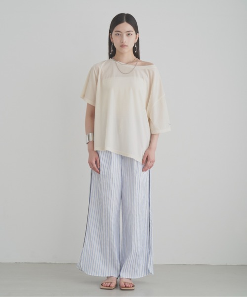 SOEMIN(ソミン)の「Sheer velour loose T-shirt/シアーベロアルーズ半袖Tシャツ(Tシャツ/カットソー・レディース・ホワイト/ブラック/ピンク・FREE)」の21枚目の写真