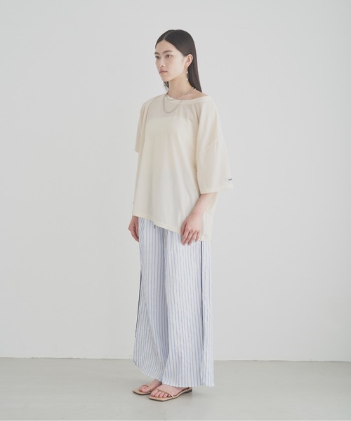 SOEMIN(ソミン)の「Sheer velour loose T-shirt/シアーベロアルーズ半袖Tシャツ(Tシャツ/カットソー・レディース・ホワイト/ブラック/ピンク・FREE)」の22枚目の写真