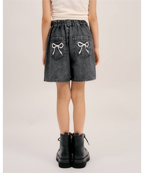 minimal(ミニマル)の「【接触冷感】ハートスプレーデニムショートパンツ(その他パンツ・キッズ・グレー/ブルー・100cm/120cm/140cm/110cm/130cm)」の1枚目の写真