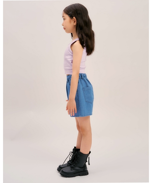 minimal(ミニマル)の「【接触冷感】ハートスプレーデニムショートパンツ(その他パンツ・キッズ・グレー/ブルー・100cm/120cm/140cm/110cm/130cm)」の4枚目の写真