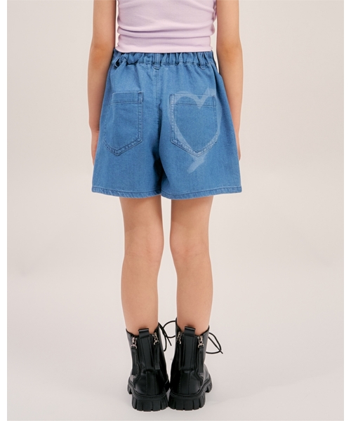 minimal(ミニマル)の「【接触冷感】ハートスプレーデニムショートパンツ(その他パンツ・キッズ・グレー/ブルー・100cm/120cm/140cm/110cm/130cm)」の8枚目の写真