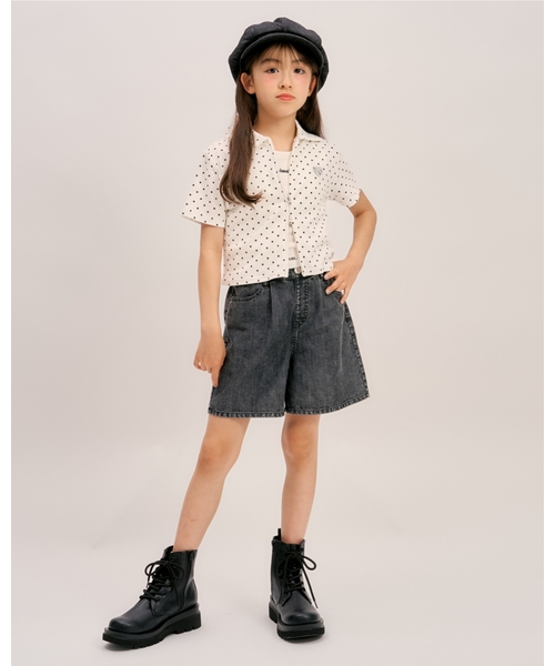 minimal(ミニマル)の「【接触冷感】ハートスプレーデニムショートパンツ(その他パンツ・キッズ・グレー/ブルー・100cm/120cm/140cm/110cm/130cm)」の10枚目の写真