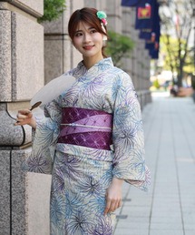和なでしこ（ワナデシコ）の「大人雰囲気な高級綿麻浴衣3点セット「浴衣・へこ帯・下駄」（浴衣）」