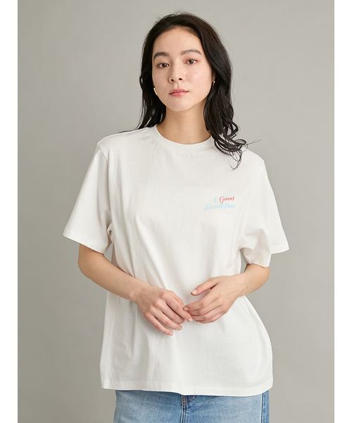 Mila Owen（ミラオーウェン）の「カフェモチーフグラフィックＴシャツ（Tシャツ/カットソー・レディース・マルチ/ホワイト/ターコイズブルー/イエロー・F）」の13枚目の写真