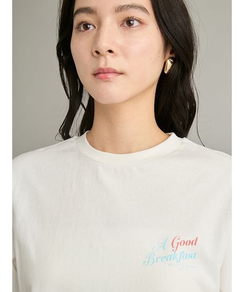 Mila Owen（ミラオーウェン）の「カフェモチーフグラフィックＴシャツ（Tシャツ/カットソー・レディース・マルチ/ホワイト/ターコイズブルー/イエロー・F）」の16枚目の写真