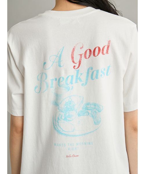 Mila Owen（ミラオーウェン）の「カフェモチーフグラフィックＴシャツ（Tシャツ/カットソー・レディース・マルチ/ホワイト/ターコイズブルー/イエロー・F）」の8枚目の写真