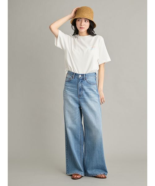 Mila Owen（ミラオーウェン）の「カフェモチーフグラフィックＴシャツ（Tシャツ/カットソー・レディース・マルチ/ホワイト/ターコイズブルー/イエロー・F）」の9枚目の写真