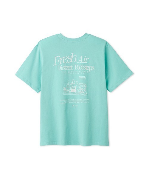 Mila Owen（ミラオーウェン）の「カフェモチーフグラフィックＴシャツ（Tシャツ/カットソー・レディース・マルチ/ホワイト/ターコイズブルー/イエロー・F）」の18枚目の写真