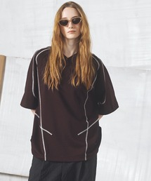 UNISEX》High Twist Prime-Over Pigment Bleach Knit Polo Shirt/ハイ