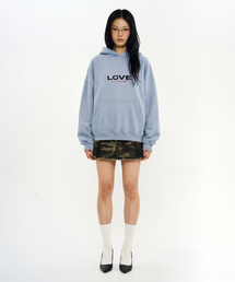 LOVE Printing Hood (Purple&Blue)