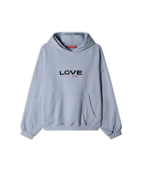 WORLDDILEMA（ワールドジレンマ）の「LOVE Printing Hood (Purple&Blue)（パーカー・レディース・その他・FREE）」の3枚目の写真