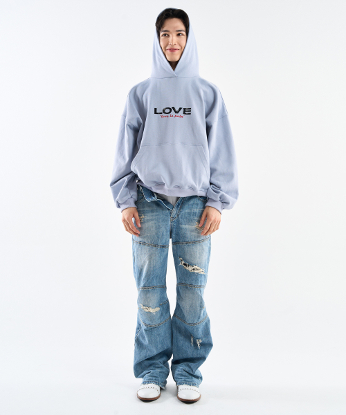 WORLDDILEMA（ワールドジレンマ）の「LOVE Printing Hood (Purple&Blue)（パーカー・レディース・その他・FREE）」の5枚目の写真