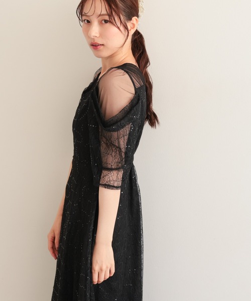 haremode（ハレモード）の「レースフレアロングドレス（ドレス・レディース・ブラック/ライトブルー/ピンクベージュ・S/M）」の13枚目の写真