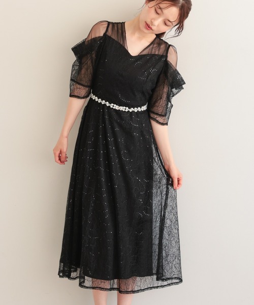haremode（ハレモード）の「レースフレアロングドレス（ドレス・レディース・ブラック/ライトブルー/ピンクベージュ・S/M）」の14枚目の写真