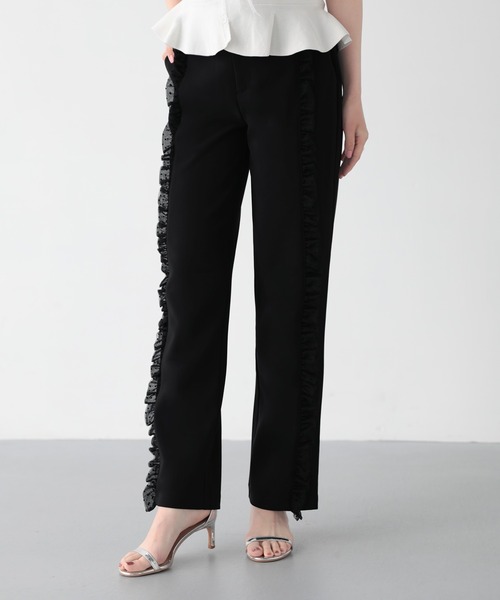 Fit more（フィットモア）の「チュールフリルストレートパンツ（その他パンツ・レディース・ホワイト/ブラック/ピンク・PS/S/M）」の3枚目の写真