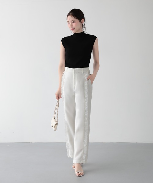 Fit more（フィットモア）の「チュールフリルストレートパンツ（その他パンツ・レディース・ホワイト/ブラック/ピンク・PS/S/M）」の14枚目の写真
