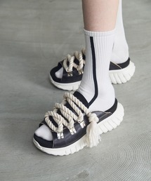 MAISON SPECIAL（メゾンスペシャル）の「《UNISEX》【SPECIAL SHOES FACTORY COLLABORATION】Dog Ear Lace-up Platform Sandals ドッグイヤーシューレースプラットフォームサンダル【MAISON SPECIAL メゾンスペシャル】（サンダル）」