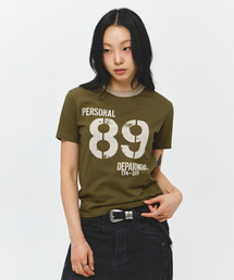 ECORR（エコル）の「[ユニセックス] 89 リンガークロップ半袖Tシャツ_カーキ（Tシャツ/カットソー）」