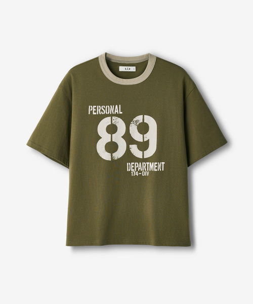ECORR（エコル）の「[ユニセックス] 89 リンガークロップ半袖Tシャツ_カーキ（Tシャツ/カットソー・レディース・その他・0/1/2/3）」の2枚目の写真