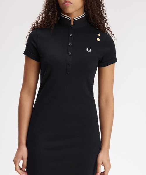 FRED PERRY(フレッドペリー)の「Amy Winehouse Tipped Polo Dress/エイミー・ワインハウス ティップドポロワンピース(ワンピース・レディース・ブラック・8/10)」の7枚目の写真
