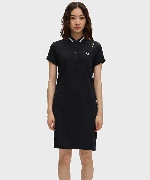 FRED PERRY(フレッドペリー)の「Amy Winehouse Tipped Polo Dress/エイミー・ワインハウス ティップドポロワンピース(ワンピース・レディース・ブラック・8/10)」の4枚目の写真