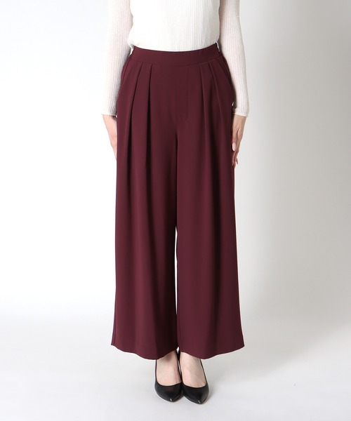 Jines(ジネス)の「2タックワイドパンツ(スラックス・レディース・ブラック/ネイビー/ボルドー/ラベンダー・38)」の17枚目の写真