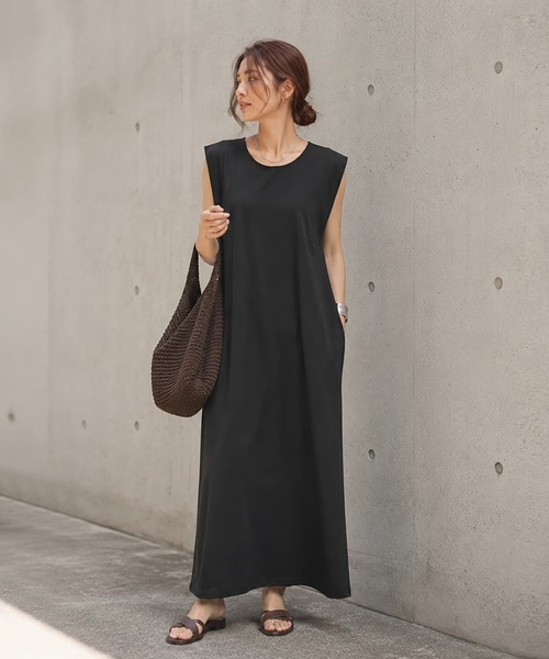 Brown&Street(ブラウンアンドストリート)の「フラップスリーブワンピース(ワンピース・レディース・モカ/ブラック・FREE)」の5枚目の写真