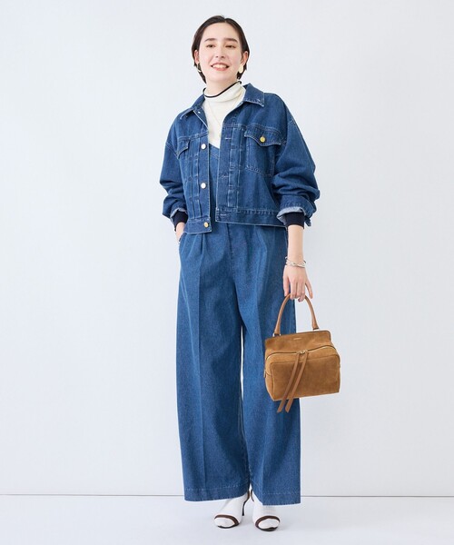 Rie Miller(リエミラー)の「【RM denim】バックひねりデザインショート丈Gジャン(デニムジャケット・レディース・インディゴブルー・FREE)」の2枚目の写真