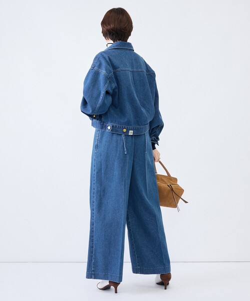 Rie Miller(リエミラー)の「【RM denim】バックひねりデザインショート丈Gジャン(デニムジャケット・レディース・インディゴブルー・FREE)」の4枚目の写真