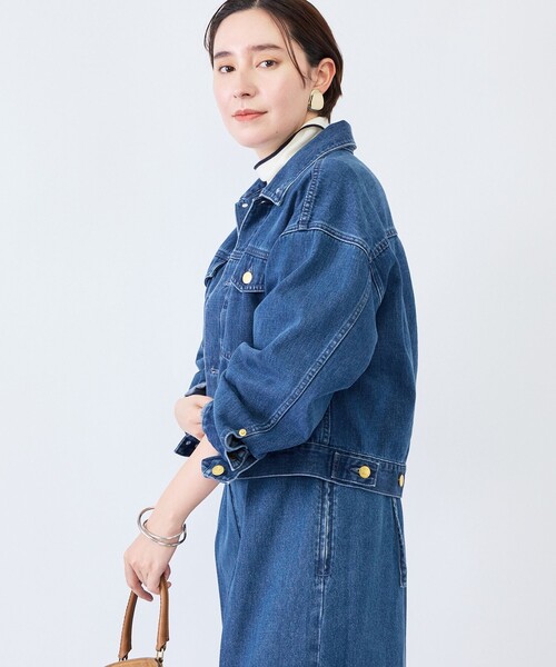 Rie Miller(リエミラー)の「【RM denim】バックひねりデザインショート丈Gジャン(デニムジャケット・レディース・インディゴブルー・FREE)」の6枚目の写真