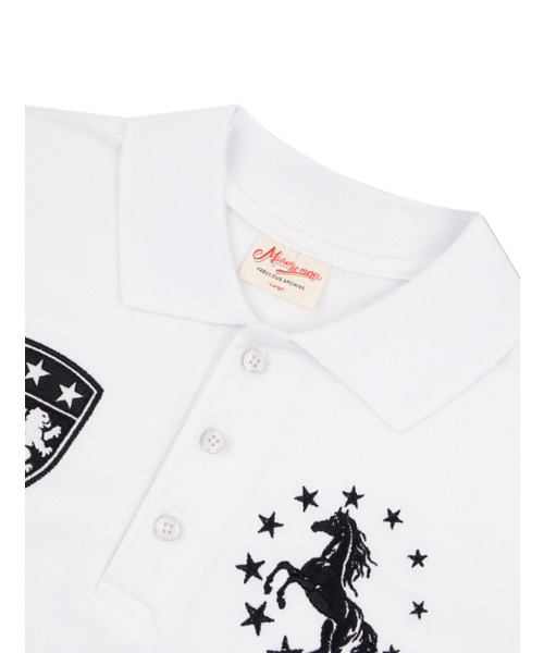 FABULOUS ARCHIVE(ファビュラスアーカイブ)の「スターホース ポロ クロップ 半袖Tシャツ ホワイト(FCG2TS818M)(Tシャツ/カットソー・レディース・ホワイト・LARGE)」の5枚目の写真