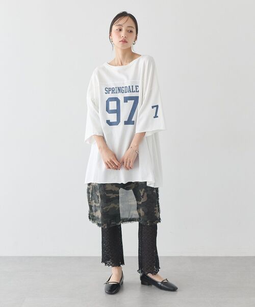 earth music&ecology(アースミュージックアンドエコロジー)の「レースフレアパンツ(その他パンツ・レディース・ブラック/オフホワイト・FREE)」の5枚目の写真