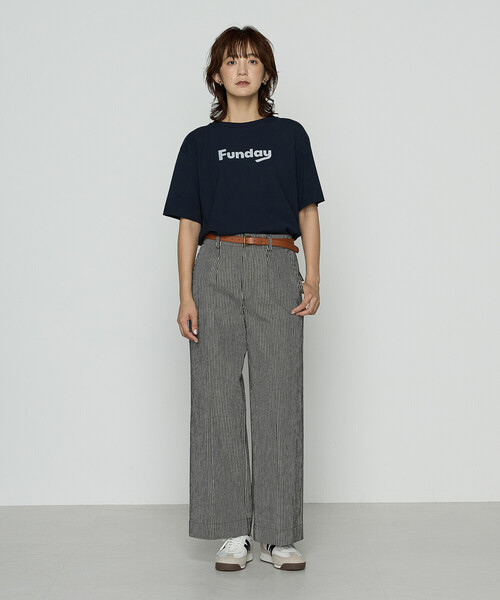 COMME CA Wardrobe(コムサワードローブ)の「〔 +サイズ 〕ヴィンテージ天竺 Tシャツ(Tシャツ/カットソー・レディース・ホワイト/ネイビー・13号)」の20枚目の写真
