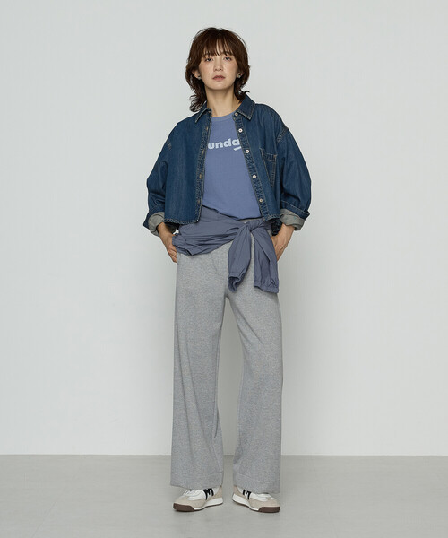 COMME CA Wardrobe(コムサワードローブ)の「〔 +サイズ 〕ヴィンテージ天竺 Tシャツ(Tシャツ/カットソー・レディース・ホワイト/ネイビー・13号)」の3枚目の写真