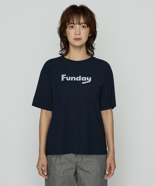 COMME CA Wardrobe(コムサワードローブ)の「〔 +サイズ 〕ヴィンテージ天竺 Tシャツ(Tシャツ/カットソー・レディース・ホワイト/ネイビー・13号)」の5枚目の写真
