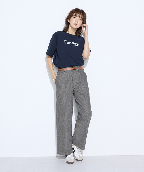 COMME CA Wardrobe(コムサワードローブ)の「〔 +サイズ 〕ヴィンテージ天竺 Tシャツ(Tシャツ/カットソー・レディース・ホワイト/ネイビー・13号)」の15枚目の写真