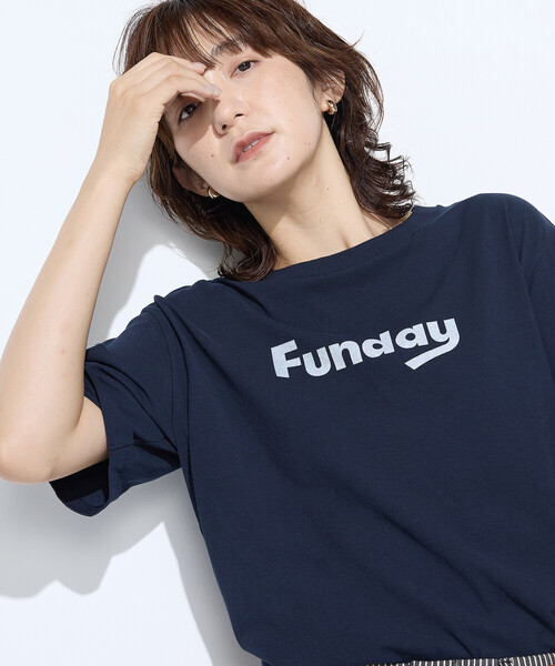 COMME CA Wardrobe(コムサワードローブ)の「〔 +サイズ 〕ヴィンテージ天竺 Tシャツ(Tシャツ/カットソー・レディース・ホワイト/ネイビー・13号)」の16枚目の写真