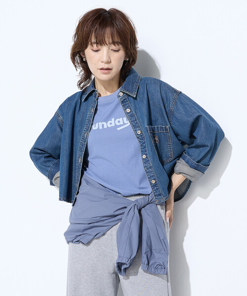 COMME CA Wardrobe(コムサワードローブ)の「〔 +サイズ 〕ヴィンテージ天竺 Tシャツ(Tシャツ/カットソー・レディース・ホワイト/ネイビー・13号)」の18枚目の写真