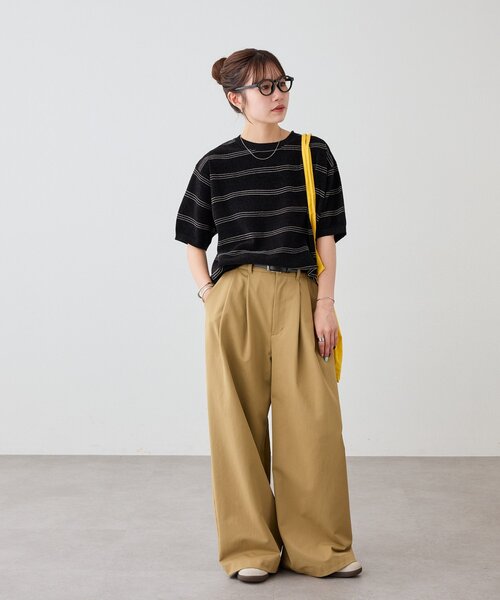 DISCOAT(ディスコート)の「【Enlude】ミニモールボーダーニットTシャツ《ユニセックス》(ニット/セーター・レディース・ブラック/ネイビー/ブラウン・FREE)」の5枚目の写真