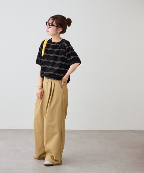 DISCOAT(ディスコート)の「【Enlude】ミニモールボーダーニットTシャツ《ユニセックス》(ニット/セーター・レディース・ブラック/ネイビー/ブラウン・FREE)」の10枚目の写真