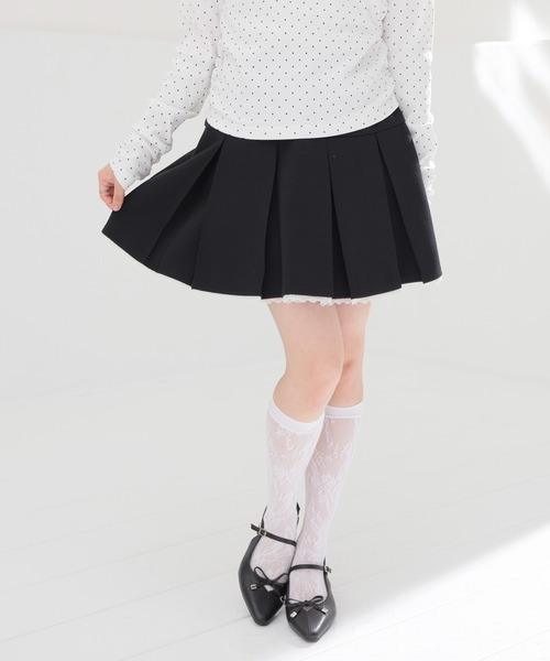Honeys(ハニーズ)の「レース付ミニスカート(スカート・レディース・ピンク/杢グレー/ブラック・M/LL/L/3L/S)」の2枚目の写真